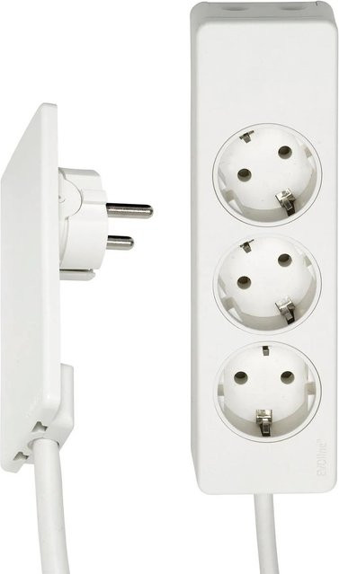 EVOline 3-Fach Steckdosenleiste mit Flachstecker in Weiß, Länge: 1500 mm - Bild 1