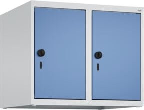 C+P Aufsatzschrank 7035/5023 mit Sicherheits-Drehriegel und 2 Abteilen, Farbe: Lichtgrau/Fernblau, B/T/H: 50 x 60 x 50 cm - Bild 1