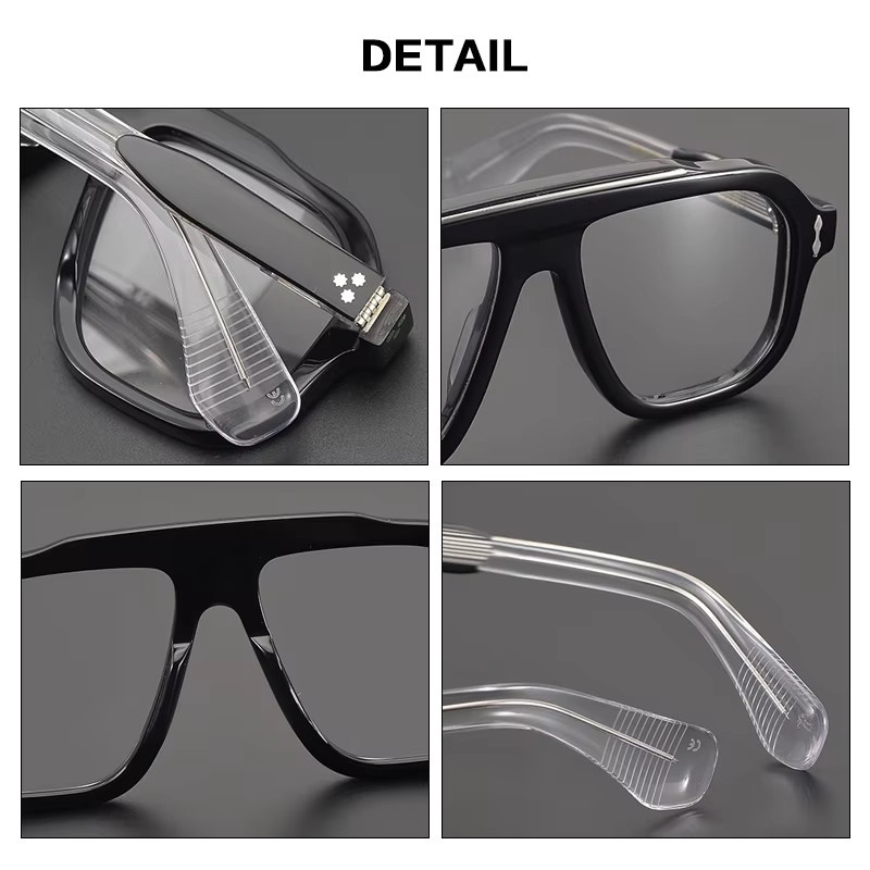 Gatenac Lesebrille Aviator, Vollrand, Kunststoff, Schwarz, Unisex - Bild 2