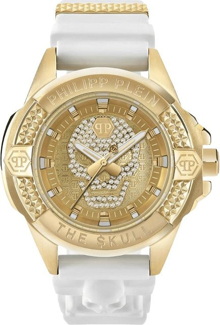 Philipp Plein Armbanduhr Der Totenkopf, Quarz, Edelstahl, Gold, 44 mm, Herren - Bild 1