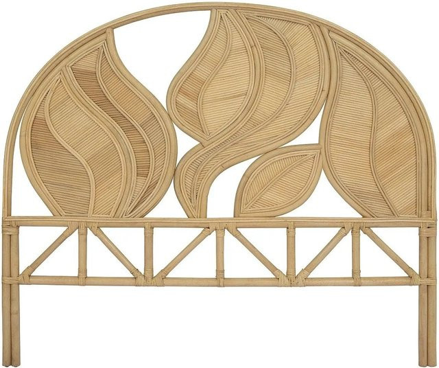 Vente-unique Bettkopfteil Flerio aus Rattan und Massivholz in Beige, Breite: 160 cm - Bild 1