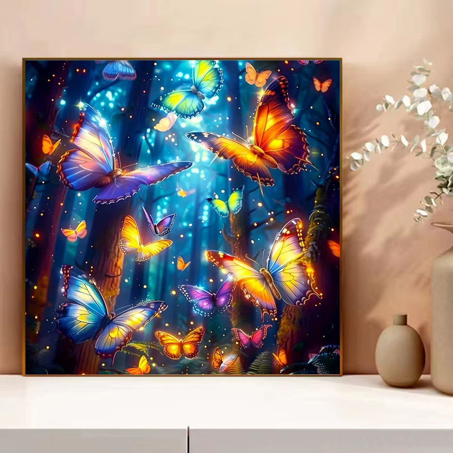 Evershine DIY Kreuzstich Set Schmetterling 5D Stickerei Kit mit Stoff Leinwand in Multicolour - Bild 3