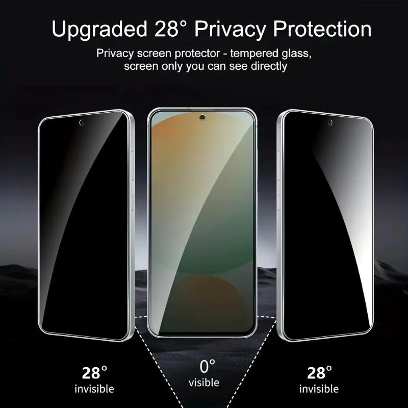 3-teiliges Anti-Spionage Vollbildschirmschutz Set aus gehärtetem Glas für Samsung Galaxy S26 S25 S24 S23 S22 Ultra FE und Plus Modelle, kratzfest und transparent - Bild 2