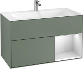 V&B Waschtischunterschrank Finion Reg in Olive Matt Lacquer, Breite: 59,1 cm, Höhe: 49,8 cm, Tiefe: 49,8 cm - Bild 1