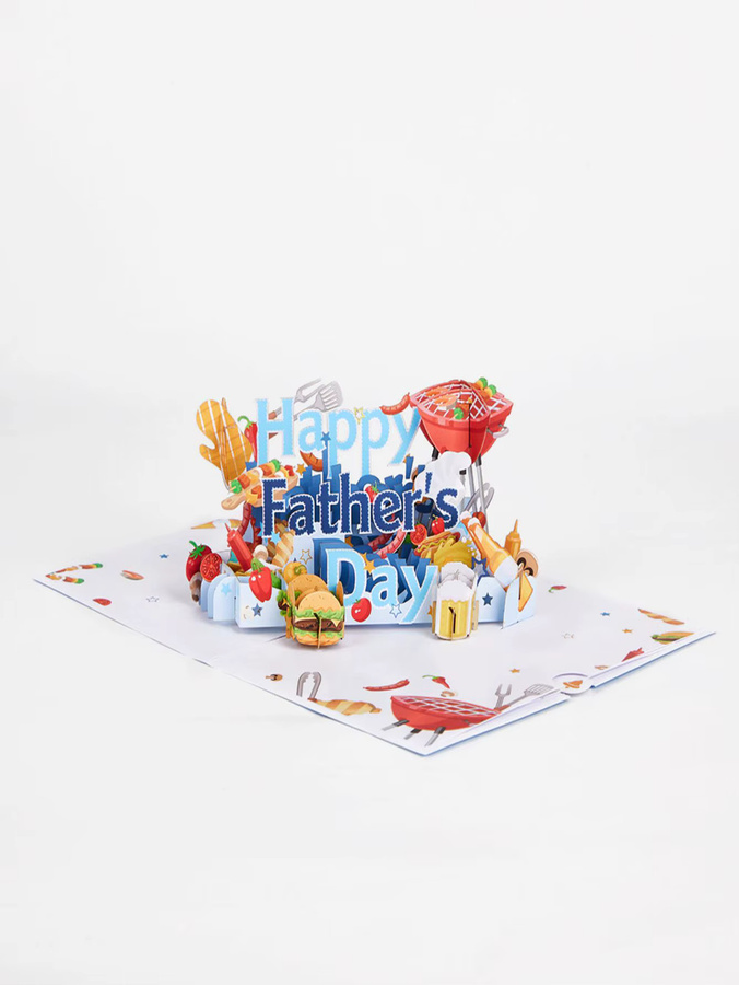 Opjoys 3D Pop-Up Grußkarte zum Vatertag mit Koch-Motiv in Mehrfarbig - Bild 2