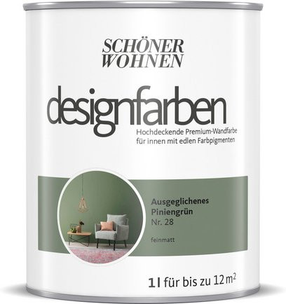 Schöner Wohnen Designfarben Innenfarbe Ausgeglichenes Piniengrün Matt, 1 l - Bild 1