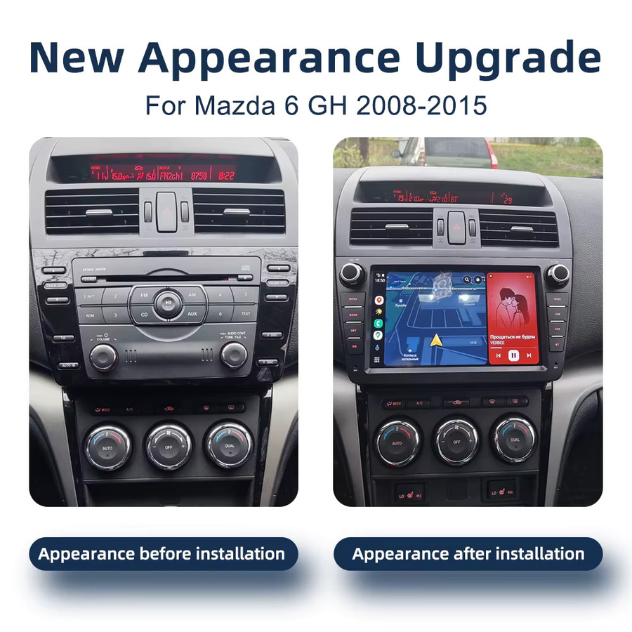 COOROAD Auto Multimedia Player Android 14 für Mazda 6 GH 2008-2015 mit CarPlay, 4G, WiFi, GPS, Bluetooth und Navigation in Schwarz - Bild 2