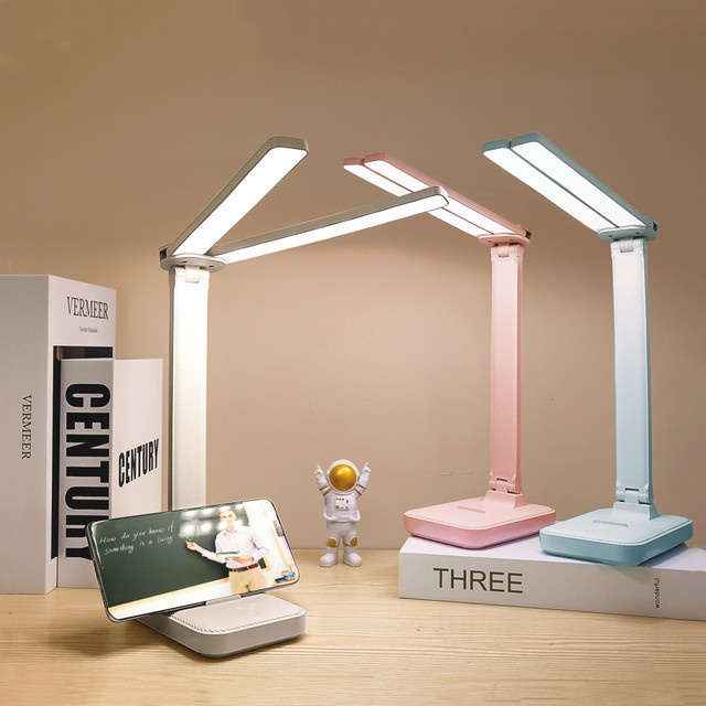 Lyfs LED-Schreibtischlampe in Weiß, USB wiederaufladbar, dimmbar per Touch, faltbare Tischleuchte für Schlafzimmer und Schreibtisch - Bild 1
