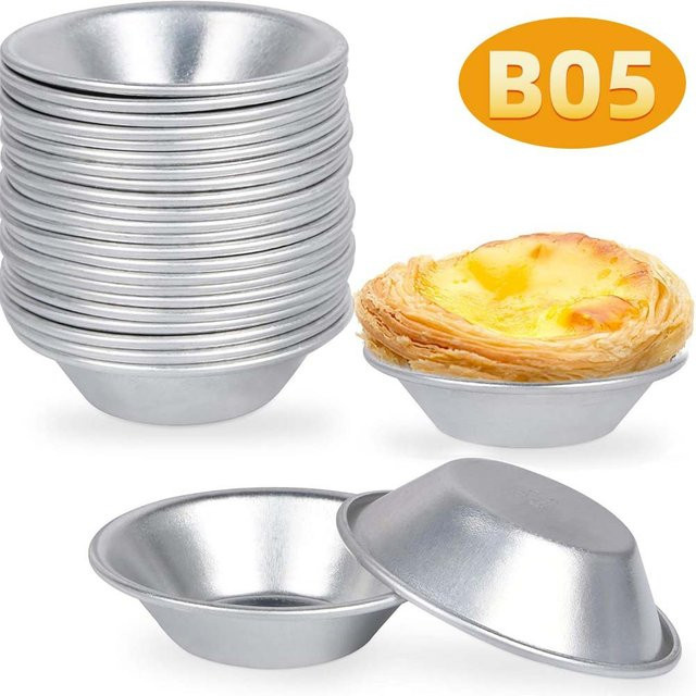 Aihogard Muffin-Backform aus Aluminiumlegierung, 25 Stück runde Cupcake- und Puddingformen, Silber - Bild 1
