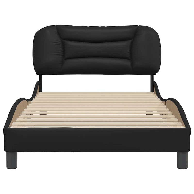 Vidaxl Polsterbett mit Kopfteil aus Kunstleder in Schwarz, B/T: 100 x 200 cm - Bild 4