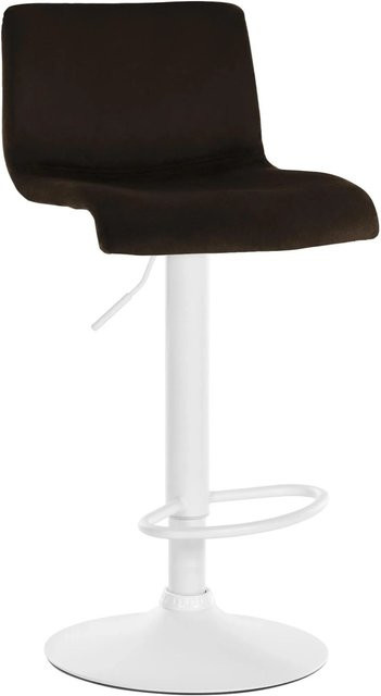 DELUKE Barhocker PESAN in Braun mit Samtbezug, höhenverstellbarer Barstuhl mit Lehne und 360 Grad Drehbarkeit, B/T/H: 39 x 36 x 83 cm - Bild 1