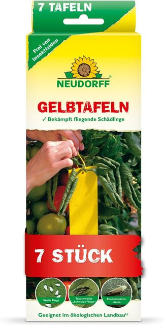 Neudorff Gelbtafeln zur Bekämpfung fliegender Schädlinge für Gewächshaus und Wintergarten, 7 Stück - Bild 1