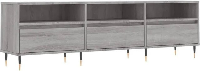 vidaXL TV-Schrank Grau Sonoma aus Holzwerkstoff und Eisen, B/T/H: 150 x 30 x 44,5 cm - Bild 1