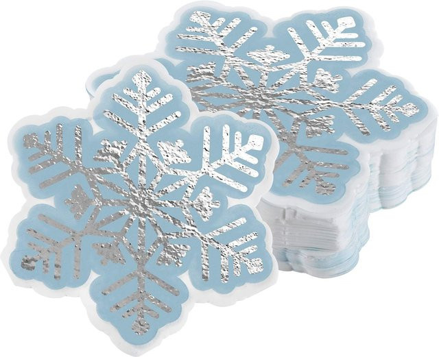 EsenTroye Schneeflocken-Servietten aus Papier in Silber und Blau für Winterwunderland-Partys, 40 Stück - Bild 1