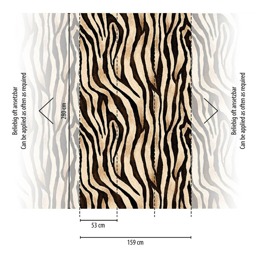 Livingwalls Fototapete Streifen in Schwarz Braun Beige aus Vlies und Vinyl, Breite: 280 cm, Höhe: 159 cm - Bild 2
