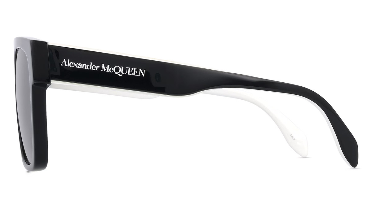 Alexander McQueen AM0302S Sonnenbrille, Vollrand, Quadratisch, Kunststoff, Unisex, schwarz - Bild 2
