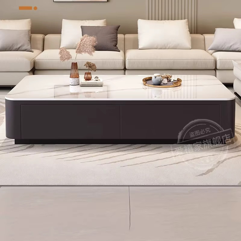 DUTRIEUX Couchtisch aus Marmor in Weiß, minimalistisches Design, rechteckig und glänzend - Bild 2