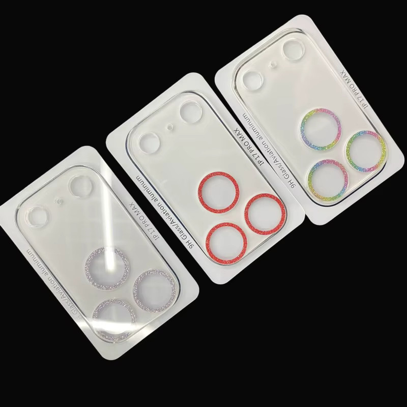 Glitzernder Kamera-Objektivschutz aus gehärtetem Glas für Apple iPhone 17 Pro Max und iPhone 17 air in Silber - Bild 4