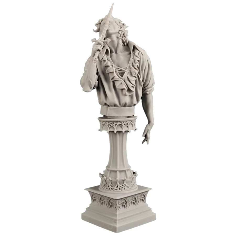 HENGSHI Astarion Büste, Fantasy, Figur Statue, 1/10 Maßstab, Grau - Bild 3