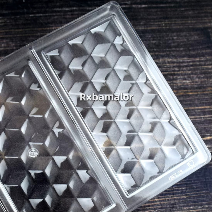 ALICAKE Schokoladenform aus Polycarbonat mit 3 Mulden in Diamantform, transparent, B: 14,7 cm, H: 6,35 cm, T: 1,5 cm - Bild 5