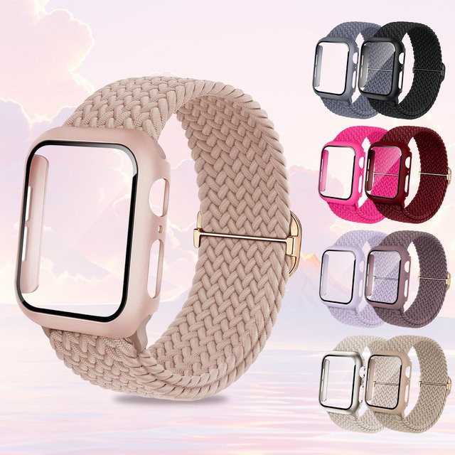 samusak Uhrenarmband und Schutzhülle, Nylon, Roségold, Unisex - Bild 1