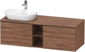 Duravit Waschtischunterschrank D-Neo Wandhängend in Schwarz und Nussbaum Natur, B/H/T: 140 x 45,9 x 55 cm - Bild 1