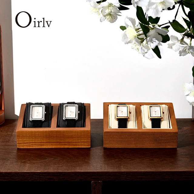 Oirlv Uhrenständer aus Massivholz als geometrische Aufbewahrungsbox und Display-Halter für Armbanduhren - Bild 1