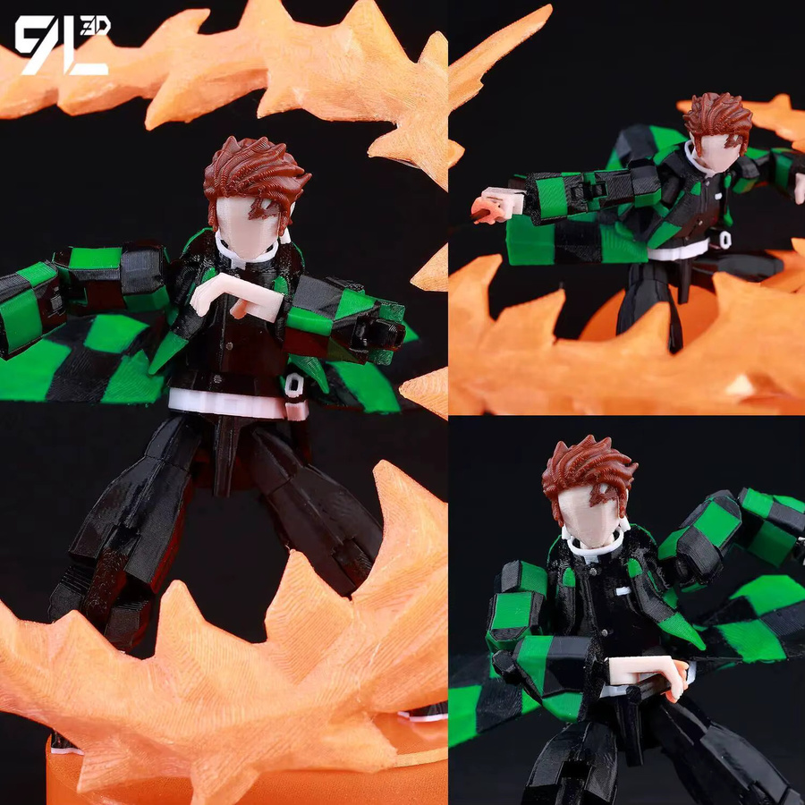 Bandai Demon Slayer Actionfigur Akaza und Tanjiro Kamado mit 13 beweglichen Gelenken für Anime-Fans - Bild 1