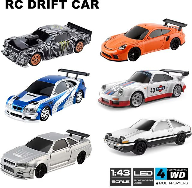 JIKEFUN 4WD RC Drift Auto, ferngesteuertes Mini Rennwagen, 1:43, Allradantrieb - Bild 1