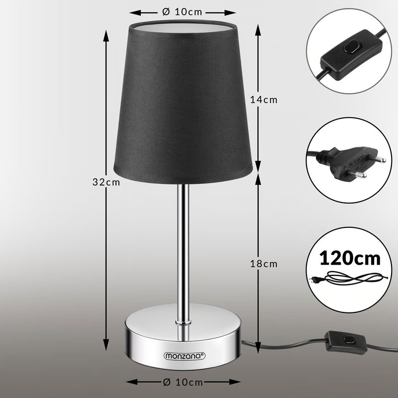 monzana Tischlampe Lumière 2er-Set Anthrazit, B/T/H: 32 x 13 x 13 cm - Bild 2