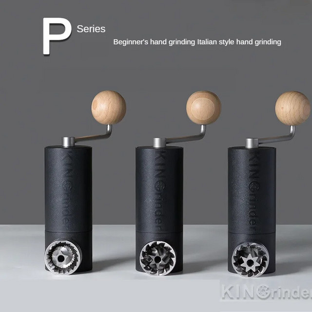 Kingrinder P1 P2 Manuelle Kaffeemühle als Präzisionshandmühle in Schwarz - Bild 1