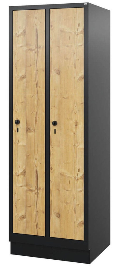 BIGBOXX HPL-Spind Comfort mit Sockel, braun, matt, Kunststoff - Bild 1