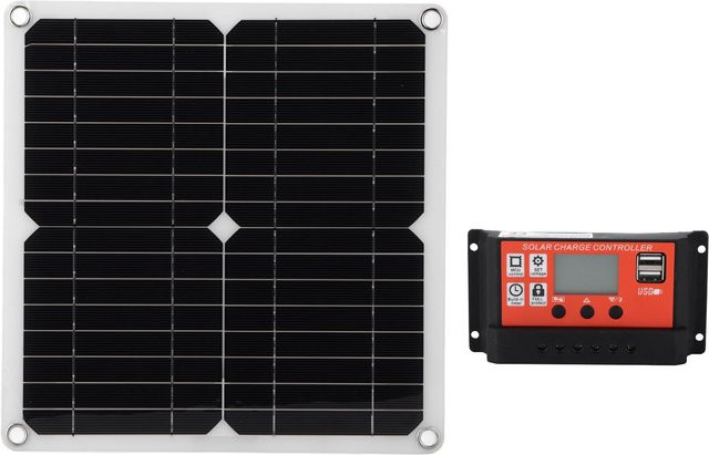 Fishine 15W Solarpanel-Kit mit 100A Laderegler und zwei USB-Ausgängen in Schwarz - Bild 1