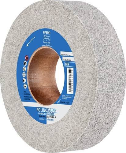 PFERD TOOLS POLINOX Gewickeltes Vlies-Rad PNK für Finish, Farbe: Grau, Durchmesser: 200 mm, Breite: 50 mm, Bohrung-Ø: 76,2 mm, Körnung: Grob - Bild 1