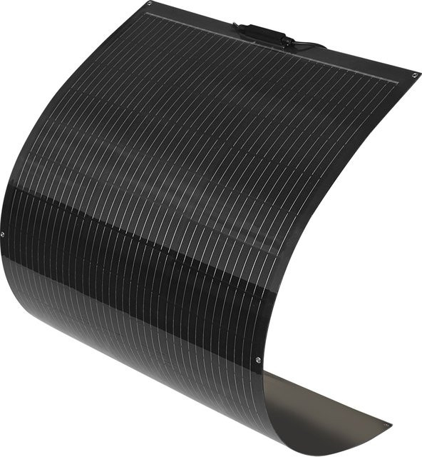 BOGUANG Flexibles Monokristallines Solarpanel in Schwarz für Camping, Haus und Wohnmobil, Wasserdichtes Solarmodul für 12V und 24V Systeme - Bild 1