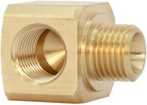 Riegler L-Einschraubverteiler aus Messing in Gold, G 3/8, SW 27 - Bild 1