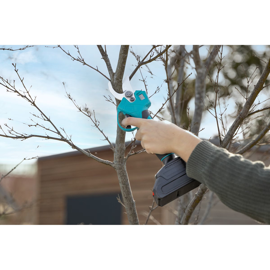GardenHero Elektrische Astschere mit Schleifstein in Blau und Türkis mit Akku - Bild 4