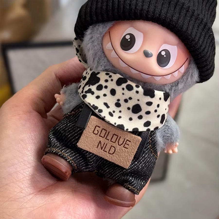 EVANOVM Mini Labubu Pin Für Liebe, Puppe Zubehör, Schwarz, Plüsch / Textil - Bild 2