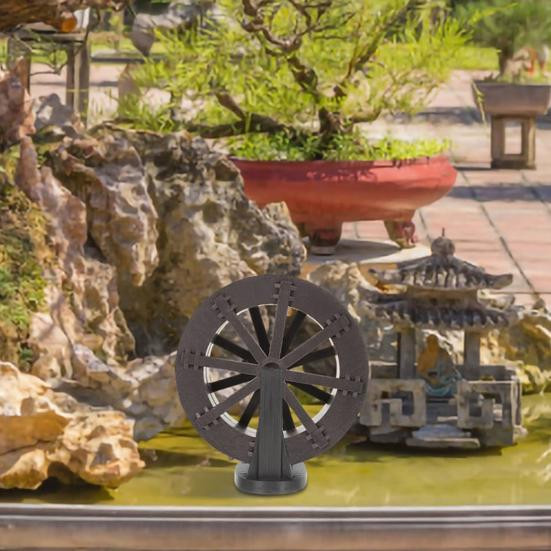 DIY Wasserrad für Wasserfall und Brunnen als Aquarium Dekor im Retro-Stil, Durchmesser: 13 cm - Bild 5