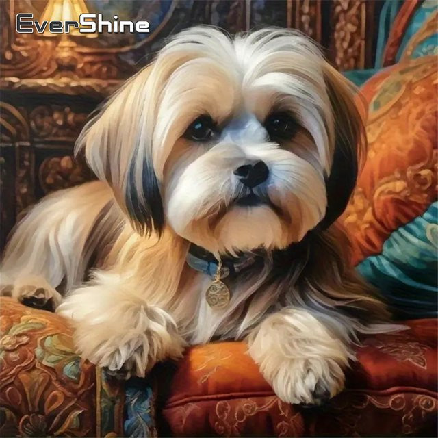 Evershine 5D-Diamantgemälde Hund als DIY-Mosaik-Set in Multicolour für Erwachsene - Bild 1