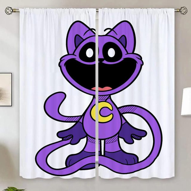 CATNAP DOGDay Verdunkelungsvorhänge für Schlafzimmer und Wohnzimmer, 2er-Set, Farbe: Weiß, B: 86 cm, H: 137 cm - Bild 1