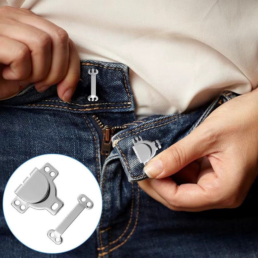 JAY HOME 50-teiliges Haken- und Ösenverschluss-Set aus Metall in Silber für DIY-Handwerk und Kleidung - Bild 2