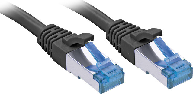 Lindy Patch-Kabel RJ-45 auf RJ-45, CAT 6a Ethernet LAN Kabel, SFTP PiMF, Schwarz, Länge: 15,0 m - Bild 1