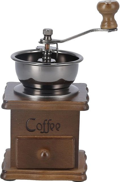 Manuelle Kaffeemühle CosyHome Retro Klassisch aus Holz und Edelstahl in Braun - Bild 1