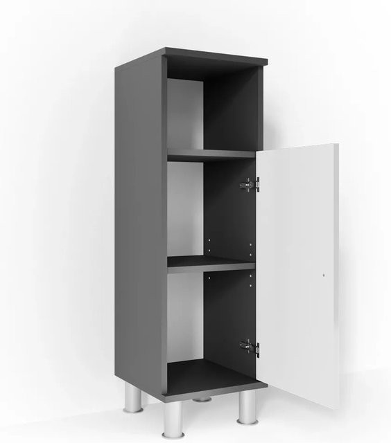 Vicco Midischrank FYNN Badezimmerschrank in Anthrazit und Weiß, B/T/H: 30 x 30 x 95 cm - Bild 2