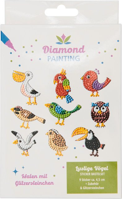 iden Diamond Painting Sticker Lustige Vögel Bastelset Bunt / Mehrfarbig - Bild 1