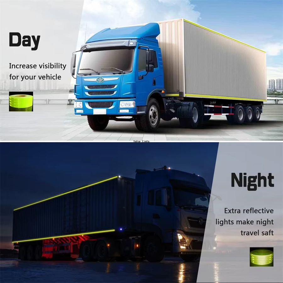 Satop Cinta Reflektorfolie für LKW in Fluoreszierend Gelb, 10,16 cm x 5,18 m, Hochreflexive Sicherheitswarnfolie für Fahrzeuge - Bild 4