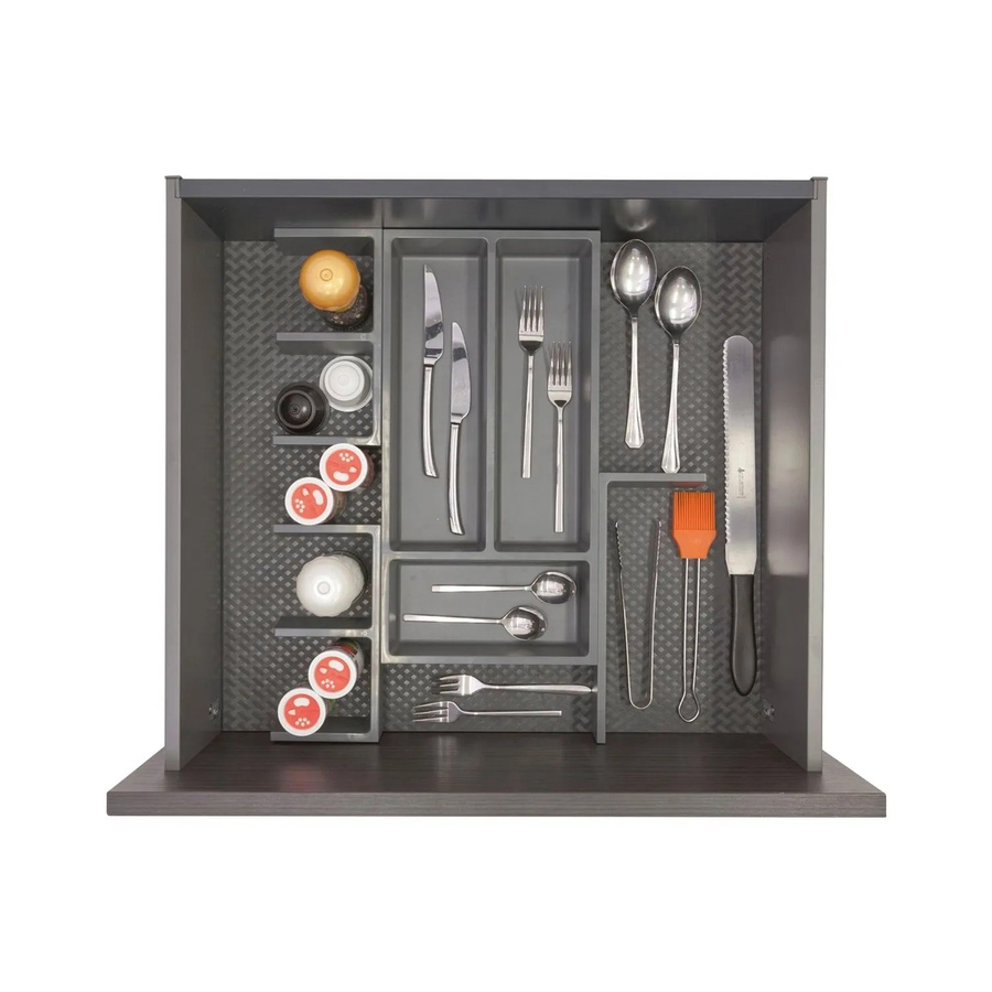 Ninka Besteckeinsatz mit Trenner Basis-Set 1 aus Kunststoff in Dunkelgrau, Tiefe: 55 cm - Bild 2