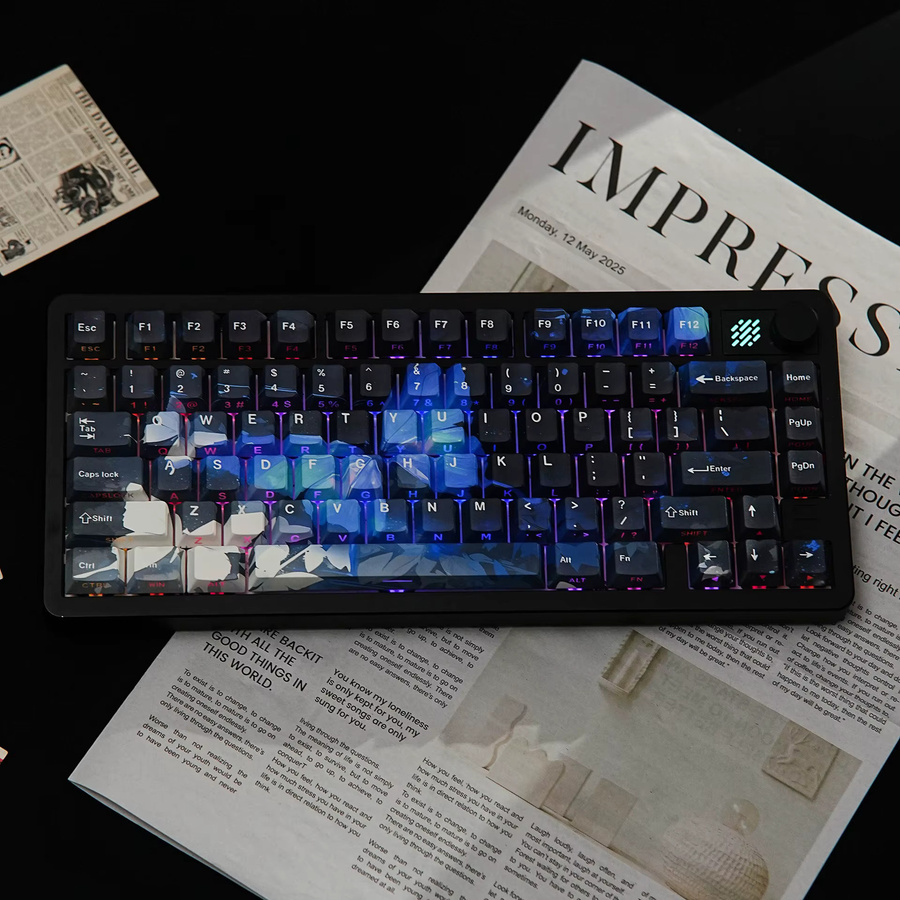 Readson PBT Tastenkappen im Cherry-Profil mit Butterfly-Tastenkappen für ISO-Layout, seitlich bedruckt, mehrsprachig (Deutsch, Hebräisch, Spanisch, Französisch, Russisch, Koreanisch) - Bild 2