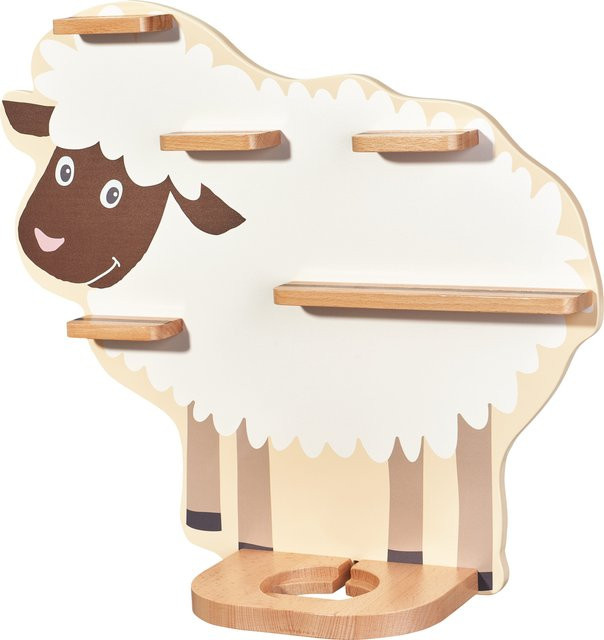 LIVARNO Kinder Regal magnetisch für Audiosystem mit Schaf-Motiv in Buchenoptik und Mehrfarben - Bild 1